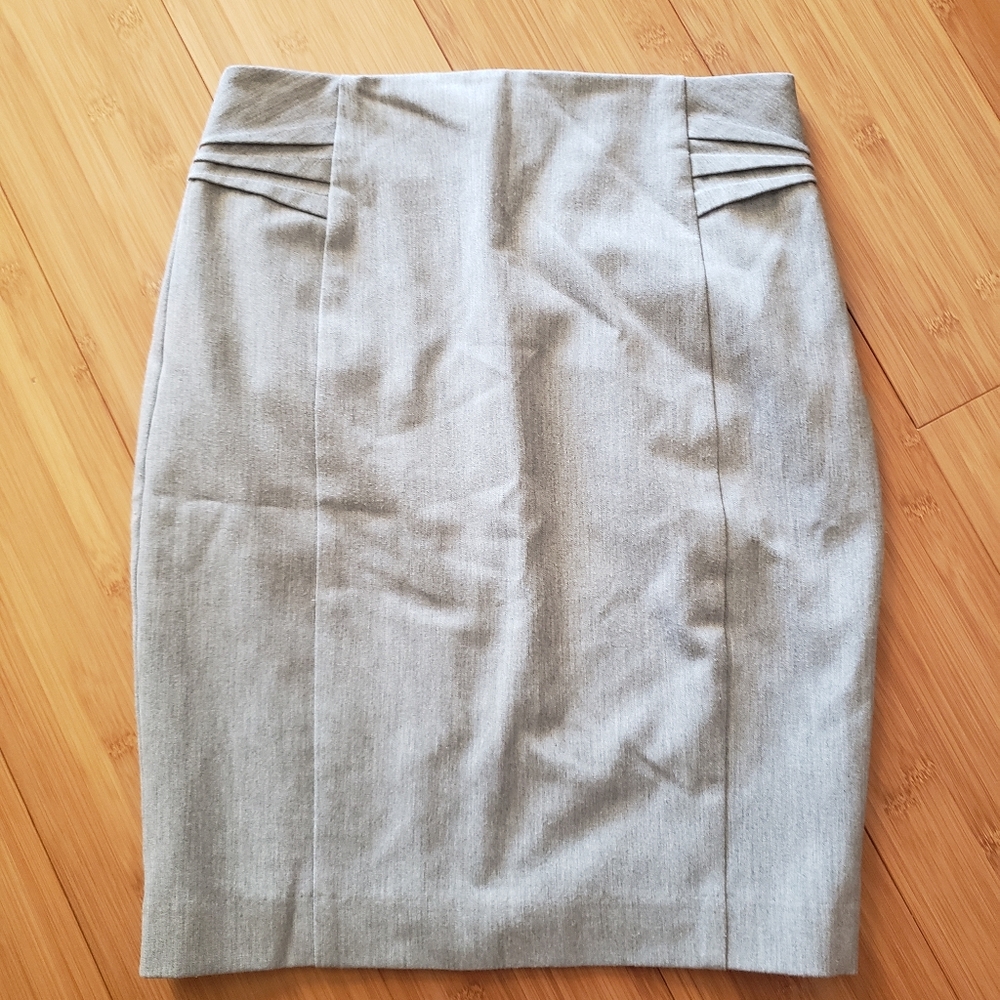 Express Light Gray Pencil Skirt 0